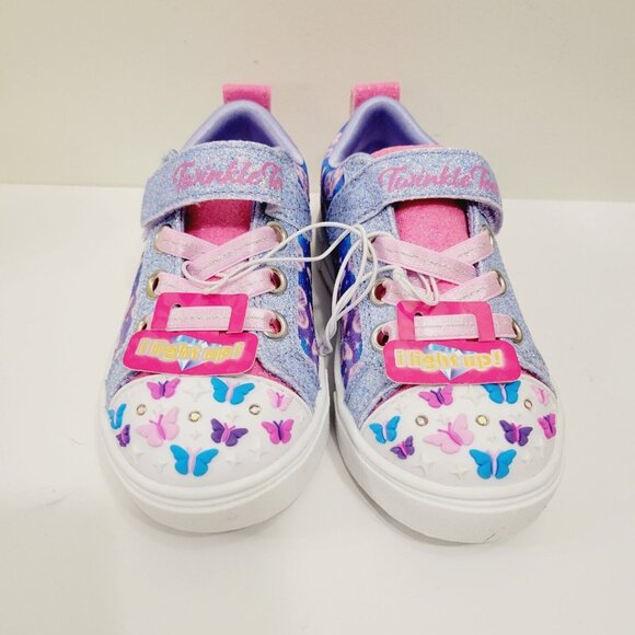 Skechers Twinkle Toe Light-Up! Butterfly Craze Purple Girls Shoes Toddler Sz 7 - Picture 2 of 6